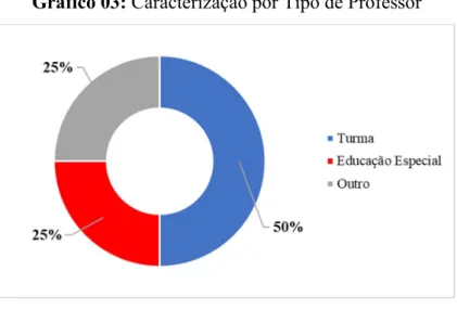 Gráfico 03: Caracterização por Tipo de Professor 