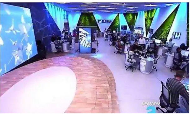 Figura 5 - Redação integrada ao estúdio do noticiário Fantástico da Rede Globo 