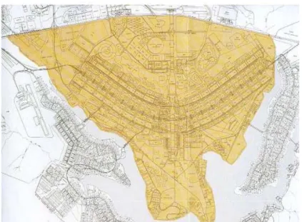 Figura 1.9: Delimitação da área tombada do conjunto urbanístico de Brasília. 