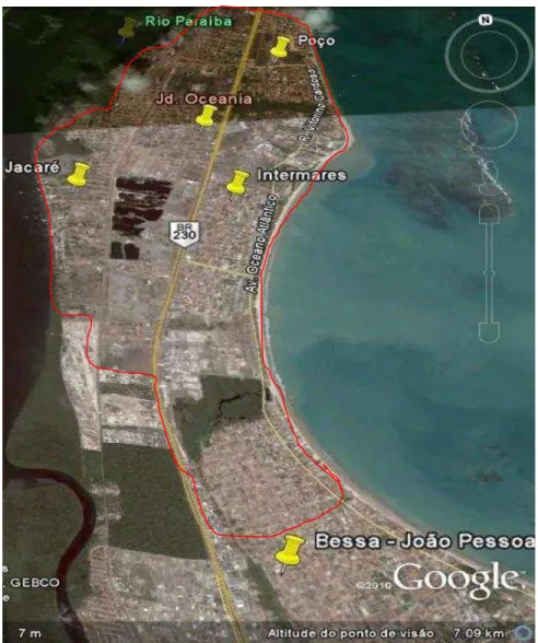 Figura 2 - O raio no eixo norte-sul que compreende o processo de catação de materiais recicláveis feito pela ACARE é de aproximadamente 9 km