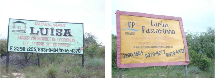Figura 3: Propagandas de imobiliárias em Tabatinga 