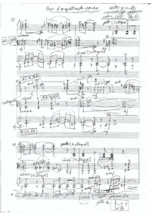 Fig. 8: Página dos rascunhos referente aos cc. 60-65 da partitura editada (presente nos anexos).