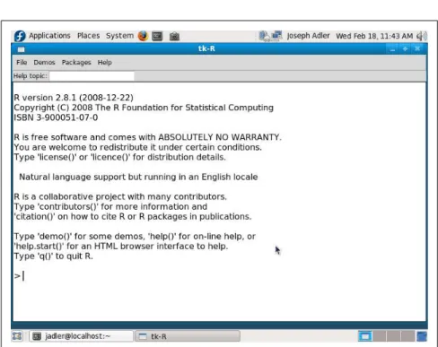 Figure 2-3. Tk interface for R on Fedora
