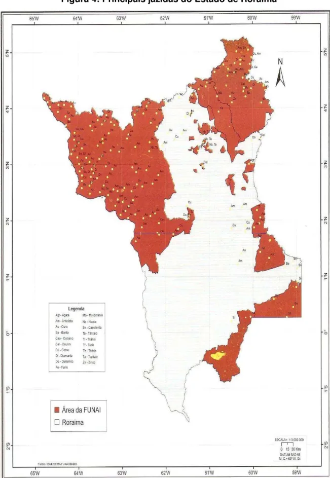 Figura 4: Principais jazidas do Estado de Roraima 