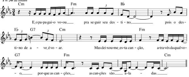 Figura 12: trecho de Canções Aladas (Quésia Carvalho): “E o papagaio voou...”