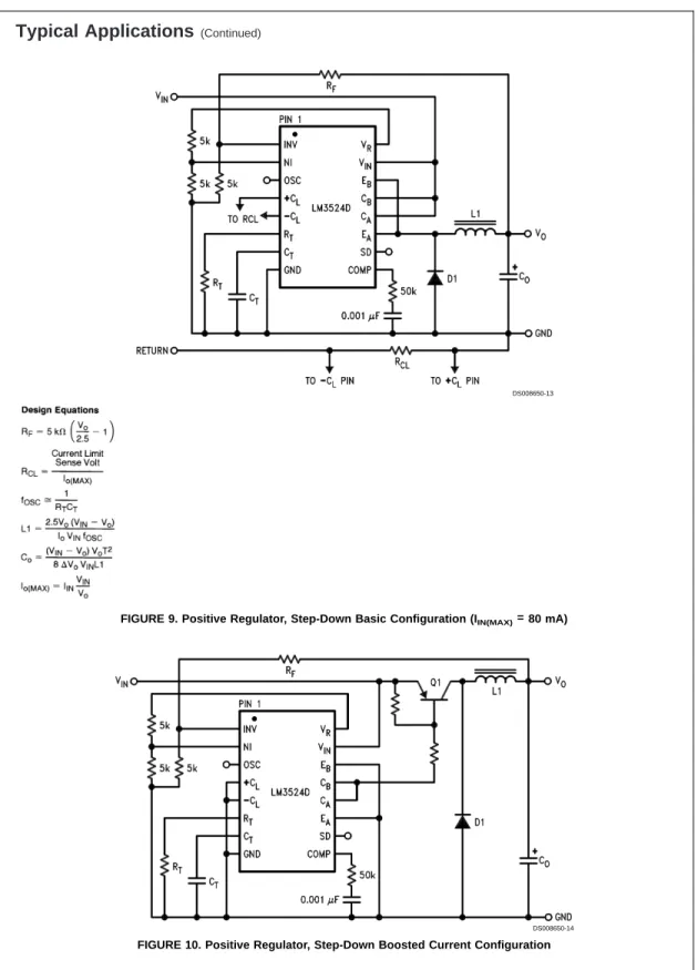 FIGURE 9. Positive Regulator, Step-Down Basic Configuration (I IN(MAX) = 80 mA)