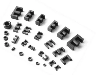 Figura 5 - Núcleos de ferrite para bobinas e transformadores 