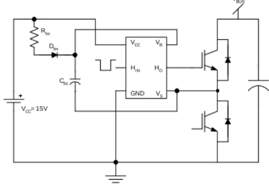 Figure 3: Schematic showing bootstrap circuit for one phase