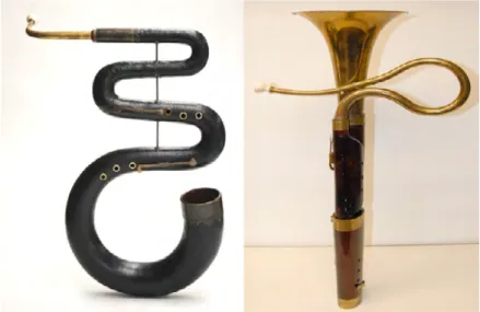 Fig. 4: Serpentão e cimbasso (foto de: Berlioz Historical Brass).