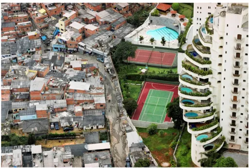 Fig. 1: Tuca Vieira, Cidade de São Paulo, favela de Paraisópolis e o bairro de Morumbi