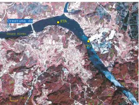 Figure WP1.2. Location of the sampling stations in Crestuma reservoir   (ETA - downstream; CTO – upstream)