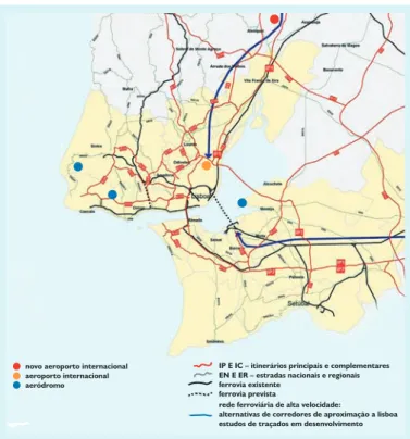 Figura 15 – Infra-estruturas de transportes da Região de Lisboa. 