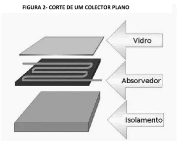 FIGURA 2- CORTE DE UM COLECTOR PLANO