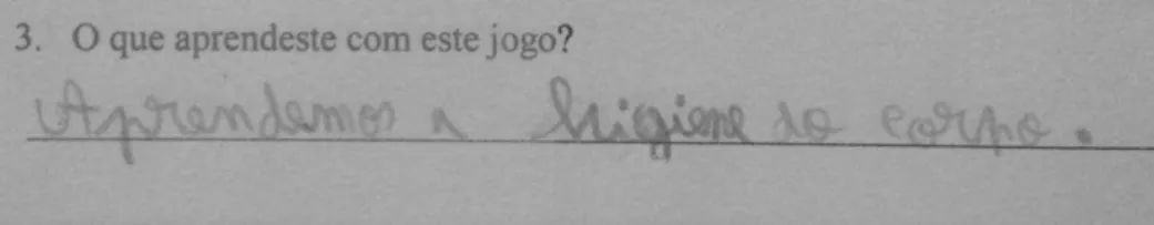 Figura 15 - Resposta à pergunta "O que aprendeste com este jogo?"