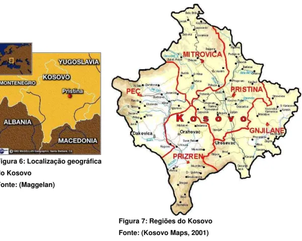 Figura 6: Localização geográfica  do Kosovo 