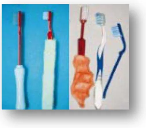 Figura 6: Escova de dentes adaptada para pacientes que têm dificuldade em levantar a mão ou o  braço 