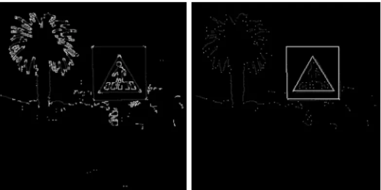 Fig. 5. Left: cell layer  Ξ BCo for the illustration image before corner condensing. Right: after corner  condensing.