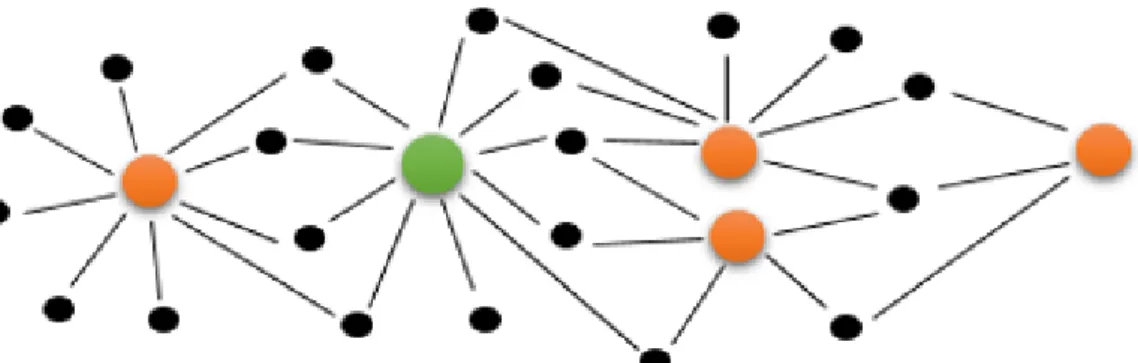 Figura 1. Representação gráfica (genérica) de hipotéticas redes entre mediadores e companhias de seguros