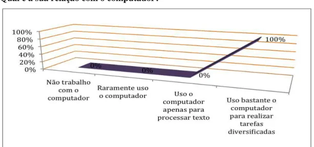 Gráfico 9 - Relação dos professores com o computador 