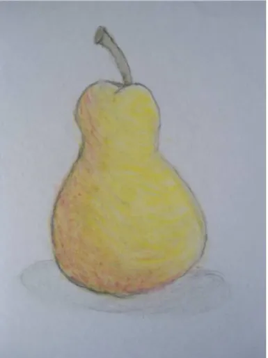 Figura 9: Desenho de V. C., 13 anos. Lápis de cor aquarelável. Fonte: Acervo do pesquisador, 2014.