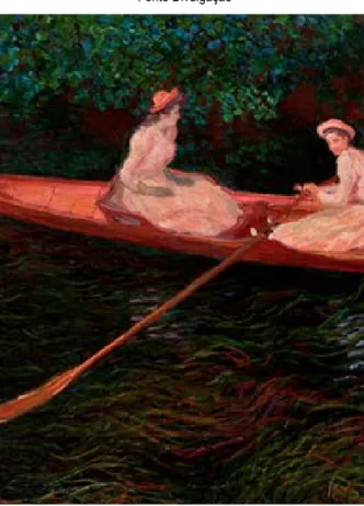 Ilustração 1: A Canoa Sobre o Rio Epte, de Claude Monet, é uma das obras que foram apreciadas na exposição ROMANTISMO, A ARTE DO  ENTUSIASMO.