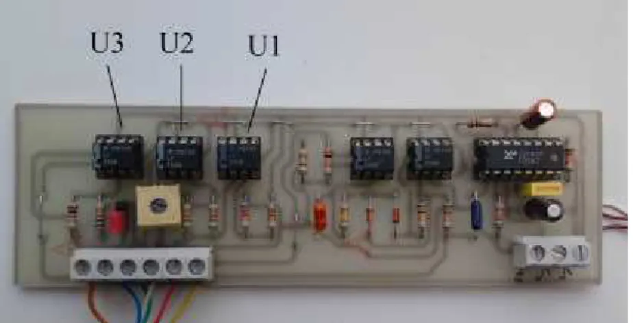 Figura II.11 - PCI com os circuitos condicionadores de temperatura e de condutividade 