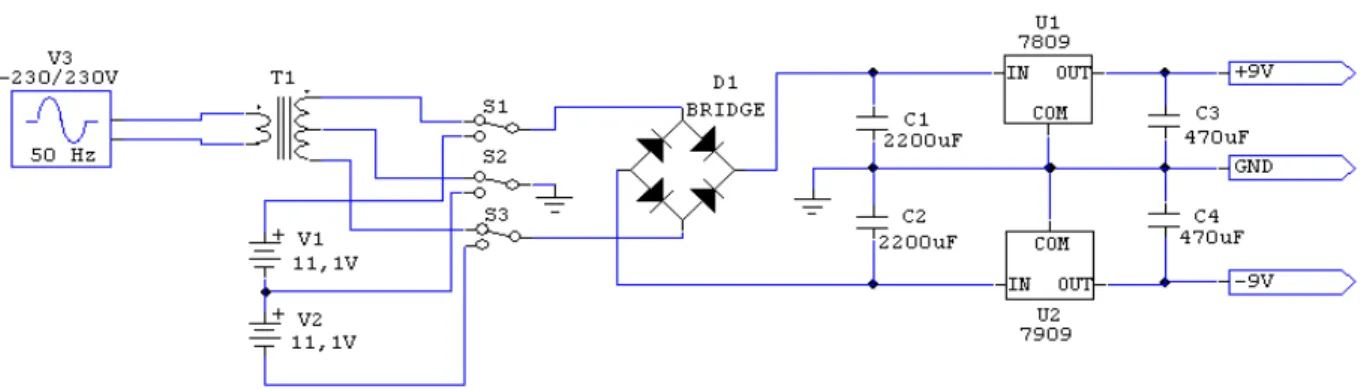Figura II.12 - Esquema da fonte de alimentação do circuito 