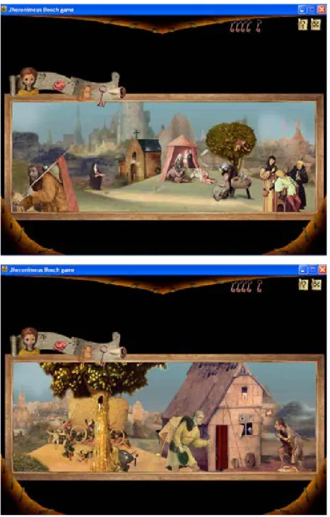Figura 7: Capturas de tela em que o jogador vagueia pelo mundo do jogo.