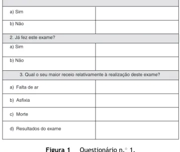 Figura 1 Questionário n. ◦ 1.