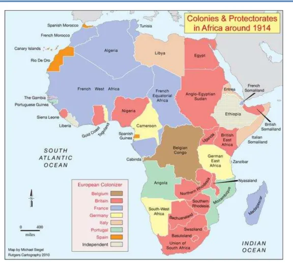 Figura nº 1  –  Mapa de África em 1914  Fonte: (Africana Age, 2011) 