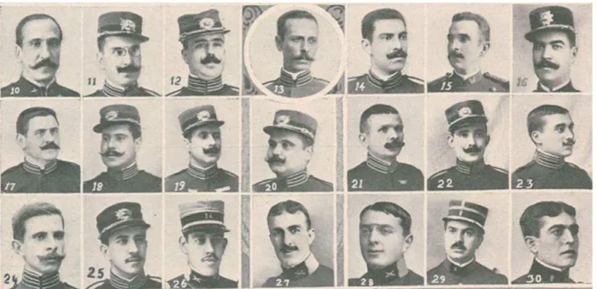 Figura nº 8  –  Os 21 oficiais do 3º Batalhão do RI 14   Fonte: (Ilustração Portugueza Nº 446, 1914) 