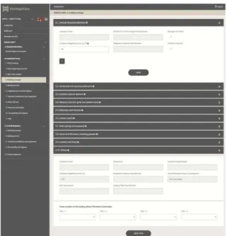 Figure 3. Web platform – example of pre- pre-inspection phase for the attribution of the 