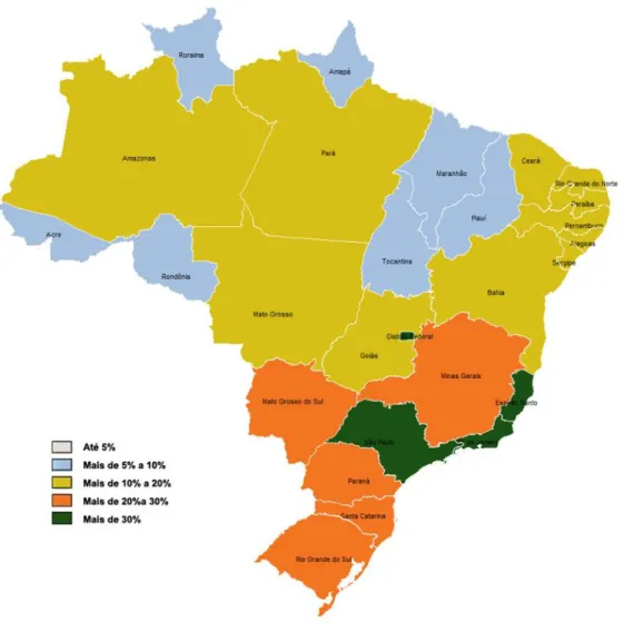 Figura 02: Taxa de cobertura dos planos de assistência médica por Unidades da  Federação (Brasil - Dezembro/2016) 