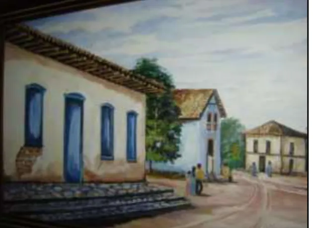 Figura 5 - Da esquerda para a direita: Casa Grande, Igreja Nossa Senhora da Conceição e Cadeia  Pública, Crixás 
