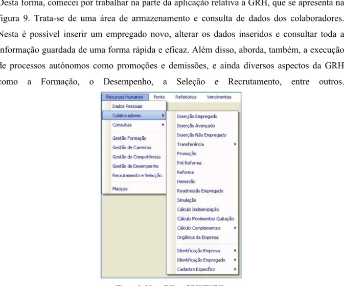 Figura 9: Menu RH no GESVENRH. 