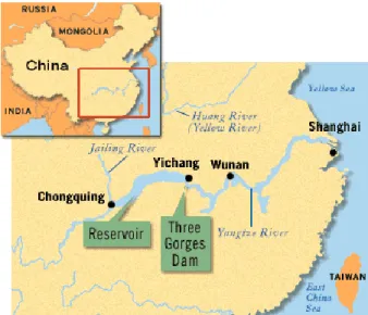 Figura 1 - Rio Yangtze e Hidrelétrica das Três Gargantas (WATSON, 2008) 