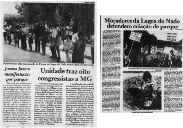 Figura 2 – Reportagens do Jornal Estado de Minas de 1988