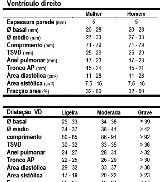 Tabela 5  – Quantificação do VD. Tabela integralmente retirada de “ Lígia Mendes. (2009)
