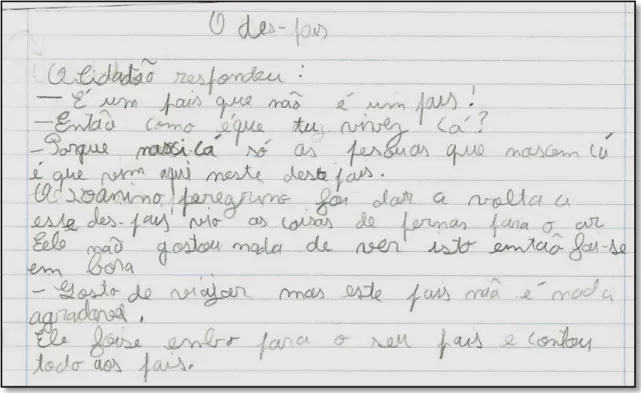 Fig. 9 – Texto escrito como continuação de um texto 