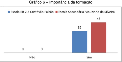 Gráfico 6  –  Importância da formação 