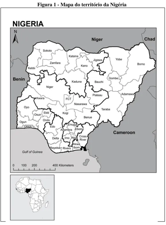 Figura 1 - Mapa do território da Nigéria