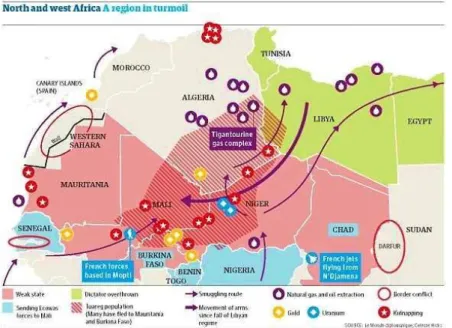 Figura nº15: Conflitualidade no Norte de África e Sahel. 
