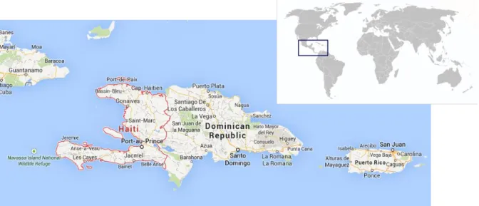 Figure 3 – Map Location of Haiti. Source: GOOGLE IMAGES, 2014. 