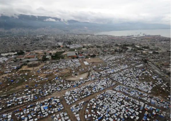 Figure 11 – Port-au-Prince: View of the remaining temporary shelter/camps after the disaster