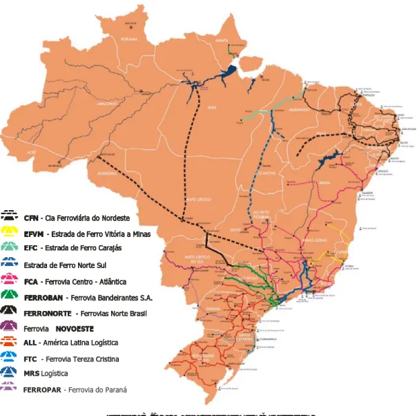 Figura 3.1 – Mapa Ferroviário Brasileiro 
