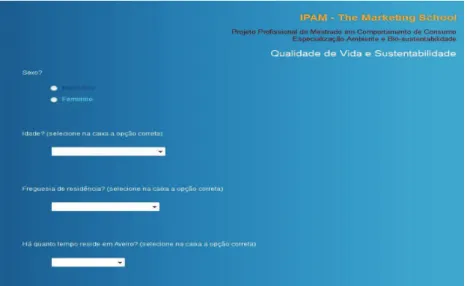 Figura 6 – Aspeto Gráfico do Survey 