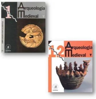 Figura 5. Capas dos números 1 (1992) e 12 (2012) da revista Arqueologia Medieval, editada pelo Campo  Arqueológico de Mértola