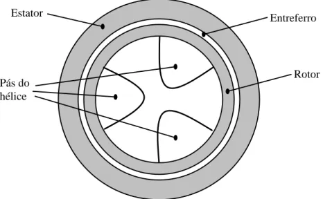 Figura 2.1. Representação esquemática do motor anelar com hélice interior. 