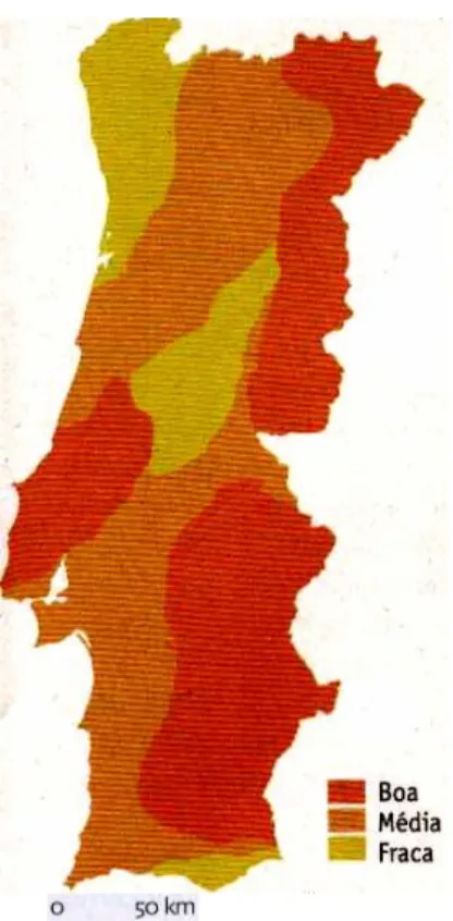 Figura 15 – Mapa Nacional de aptidão do território para a perdiz-vermelha. Adaptado de desdobrável 