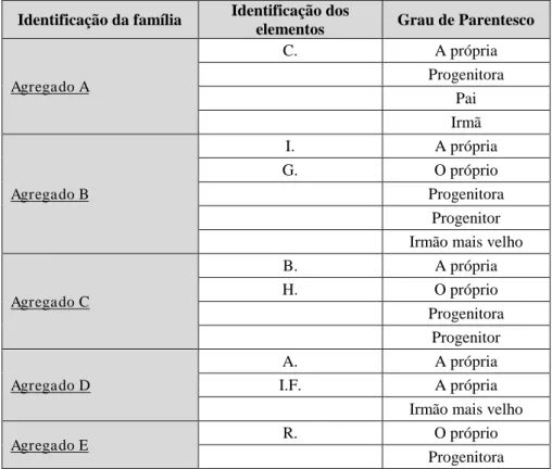 Tabela 2  –  Distribuição dos agregados familiares segundo o tipo de família. 